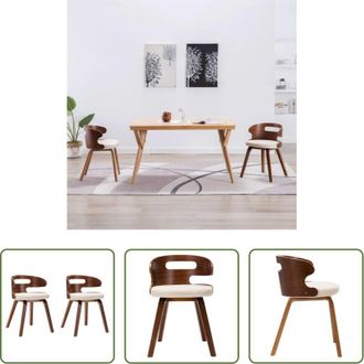 vidaXL vidaXL Sedie in legno - Sedie da Pranzo 2 pz in Legno Curvato e Similpelle Crema