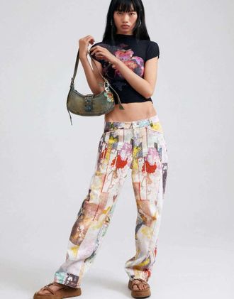 Desigual jeans regular stampati multicolore