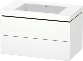 Duravit L-Cube Meuble vasque c-bonded avec socle mural, 80x48 cm, - Duravit