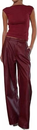 Parentezi Milo Faux Leather Pant In Red