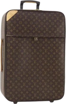 Louis Vuitton Pre-owned Monogram Canvas Koffer - Dames - Vintage Weekendtas - Bruin - ONE Size - Leer - Vintage