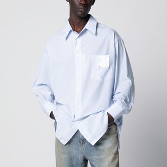 Maison Margiela White/light blue striped cotton shirt