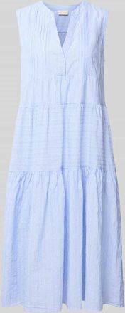 Milano Milano Italy Midikleid mit Eingrifftaschen und Volantsaum in Hellblau, Gr&ouml;&szlig;e 36