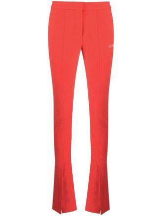 Off-white split-hem flared trousers