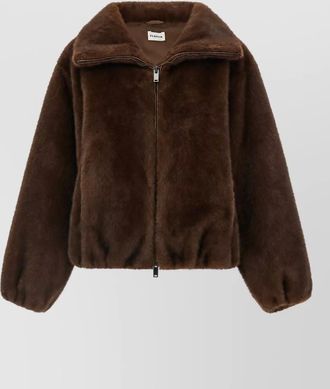 P.A.R.O.S.H. faux fur turtleneck bomber jacket