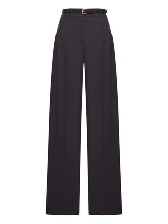 Max Mara belted wool trousers - Black