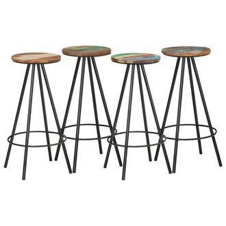 vidaXL Vidaxl - Taburetes De Cocina 4 Unidades Madera Maciza Reciclada