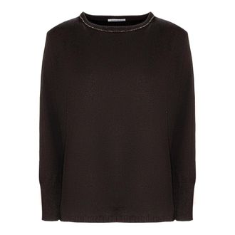 KANGRA Round-neck Knitwear, female, Brown, M, Fine Gauge 12 Stockinette Jumper