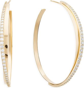 Lana Jewelry 14K Gold Crossover Hoop Earrings in Yellow Gold at Nordstrom