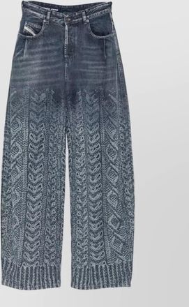 Diesel high-rise wide-leg denim jeans
