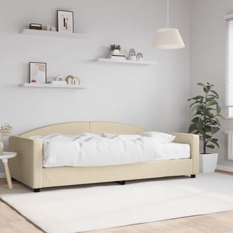 vidaXL Sof&aacute; Cama Con Colch&oacute;n Tela Crema 100x200 Cm Vidaxl