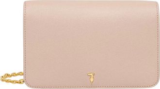 Trussardi Schoudertas met kettingband en graafeffect - Dames - Schoudertassen - Beige - ONE Size - Leer - Tassen