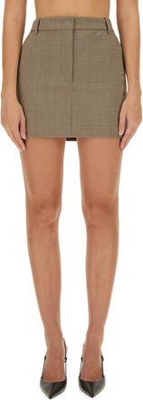 Sportmax Beige Checks Mini Skirt