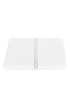 Matouk Classic Chain Cotton Percale Duvet Cover in Silver at Nordstrom, Size Full/queen