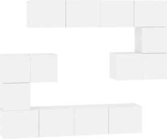 vidaXL vidaXL Mobile Porta TV a Parete Bianco in Legno Multistrato