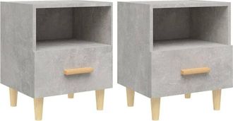 vidaXL Bedside Cabinets 2 pcs Concrete Grey 40x35x47 cm Vidaxl