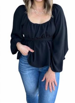 Blu Pepper Womens Tied With Love Blouse In Black