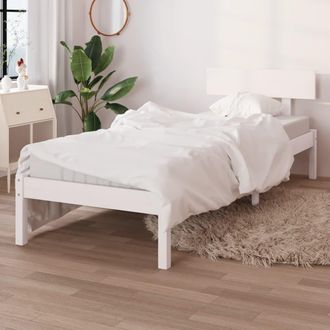 vidaXL Estructura De Cama Sin Colch&oacute;n Madera Maciza Blanco 100x200 Cm Vidaxl