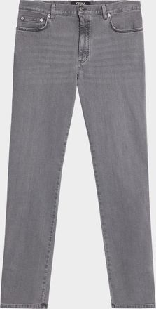 Ermenegildo Zegna Men & apos;s Grey Denim Slim-Straight Leg Jeans