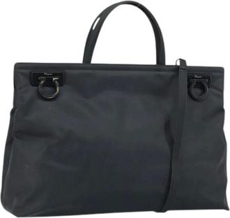 Ferragamo Pre-owned Tote Bags, female, Black, Size: ONE SIZE Pre-owned Nylon Tote Bag