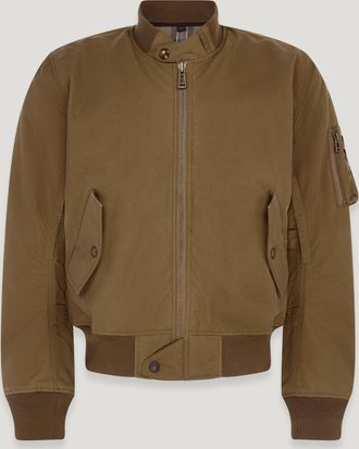 Belstaff Brecon Motorcycle Bomber Jacket Mens Waxed Cotton Olive Green Size 3XL