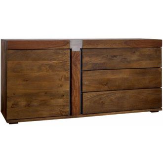 Massivmoebel24 credenza in legno di Mango 160x45x75 marrone laccato AMSTERDAM 10