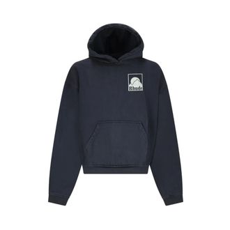 Rhude Hoodies & sweatvesten, Heren, Zwart, M, Moonlight Badge Hoodie