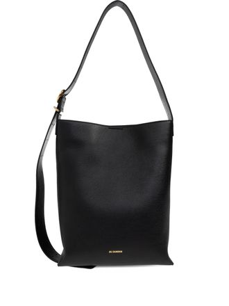 Jil Sander small leather strap shoulder bag - Black