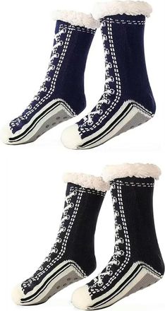 Generic Unisex Thick Cashmere Slipper Home Socks Fluffy Plush Comfy Sleeping Footwear Non-slip Grippy Boots Thermal Plush Booties (2pcs-t,One Size)