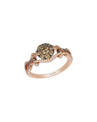 Le Vian Chocolate Cluster 14K Rose Gold 0.75 Ct. Tw. Diamond Half-Eternity Cocktail Ring