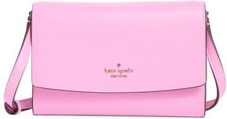 Kate Spade New York perry saffiano leather crossbody wallet in Surf Pink at Nordstrom Rack