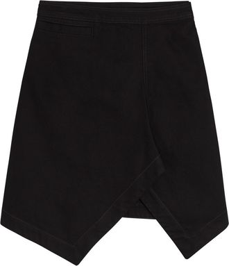 Christophe Lemaire Asymmetric Denim Mini Skirt - Black - 40 (UK12 / M)