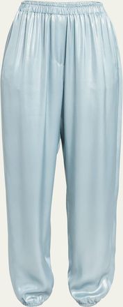 Giorgio Armani Laminated Viscose Satin Jogger Pants