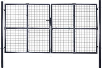 vidaXL Vidaxl - Puerta De Jard&iacute;n De Malla De Acero Galvanizado, 306 X 200 Cm, Gris