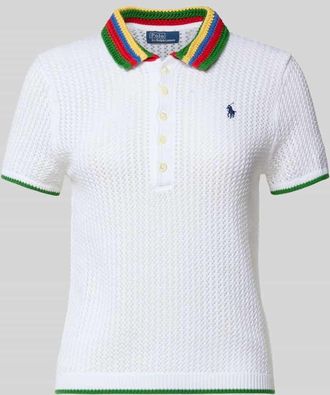 Polo Ralph Lauren Regular Fit Strick-Poloshirt aus Baumwoll-Mix in Weiss, Gr&ouml;&szlig;e XS