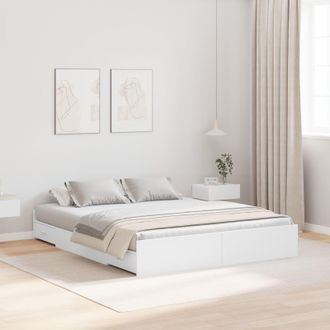 Berkfield Home Storage Bed Frame with Drawer with Headboard with Storage White 150 x 200 cm