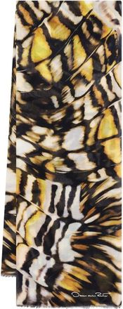 Oscar De La Renta butterfly-print scarf - Black