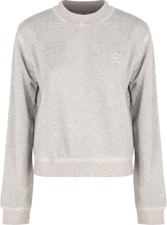Prada Katoenen sweatshirt met logodetail - Dames - Sweatshirts - Grijs - XS - Katoen - Hoodies & sweatvesten
