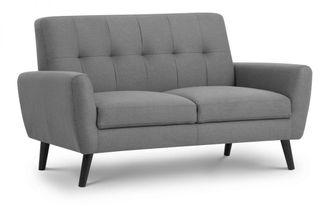 Julian Bowen Monza Compact Retro Sofa 2 Seater 5ft 1.5m - Grey - Julian Bowen | TJ Hughes