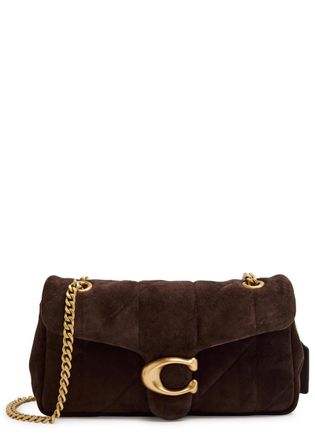 Coach Tabby 26 Quilted Suede Shoulder bag - Dark Brown - One Size