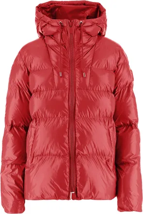 Pinko Red Hooded Quilted Nylon Down Jacket