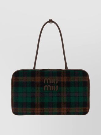 Miu Miu rectangular plaid shoulder bag with dual handles