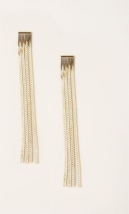 Fat Face FatFace Gold Tone Chain Link Earrings
