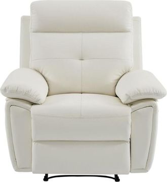 VENTE-UNIQUE.COM Sill&oacute;n relax piel blanco
