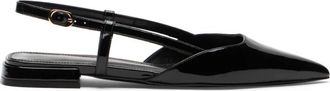 Stuart Weitzman Vinnie Slingback - Dames - Ballerinas - Zwart - 37 1/2 EU - Leer - Schoenen