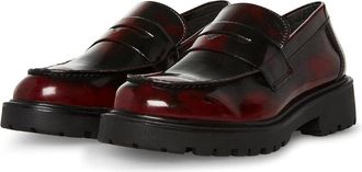 Steve Madden Lyris Loafers Womens Burgundy Lug Sole Moc Toe Shoes HTAT416