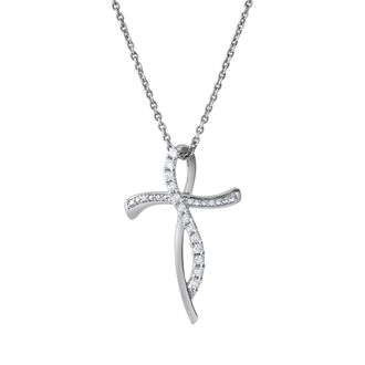 LuvMyJewelry Elarith Curve 0.15 Cts Natural Diamond 14K Gold Pendant