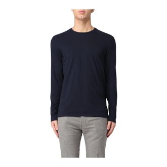 Majestic Filatures Long Sleeve T-Shirts, male, Blue, 2XL, Long Sleeve Crew Neck T-Shirt