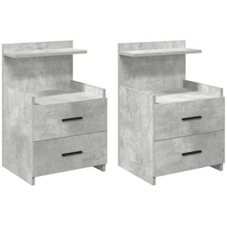 vidaXL Comodini 2 pz con 2 cassetti Grigio Cemento 40x36,5x62 cm - Vidaxl