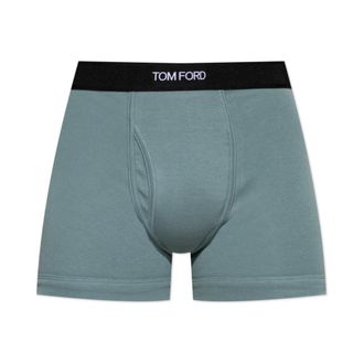 Tom Ford Boxers met logo - Heren - Onderbroek - Blauw - M - Katoen - Ondergoed